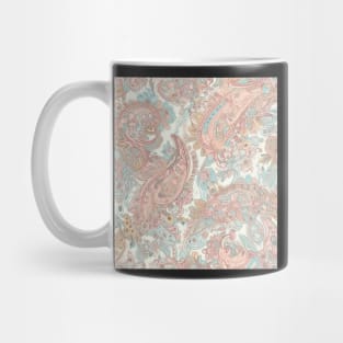 Pretty Blue and Pink Pastel Paisley Pattern Mug